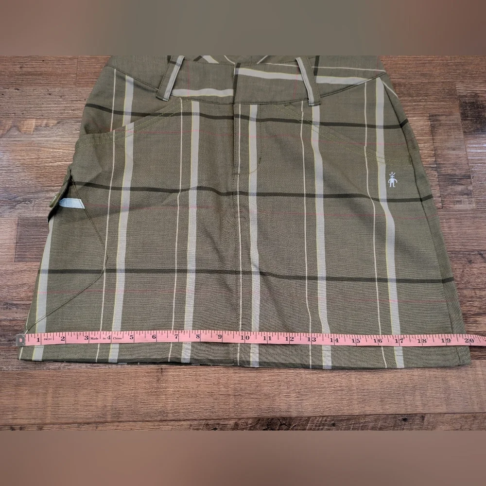 Smartwool Loden Plaid Merino Wool Skirt Golf Outdoors Hiking Sz 2